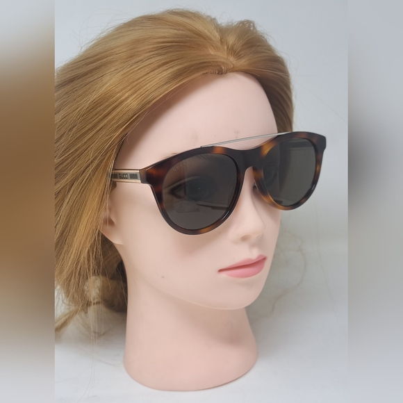 NWT Gucci Women's Sunglasses Round Havana Silver Crystal GG0559S 54-18-145 - Picture 13 of 16